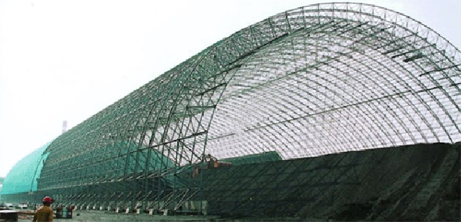 株洲热电厂螺栓球网架干煤棚